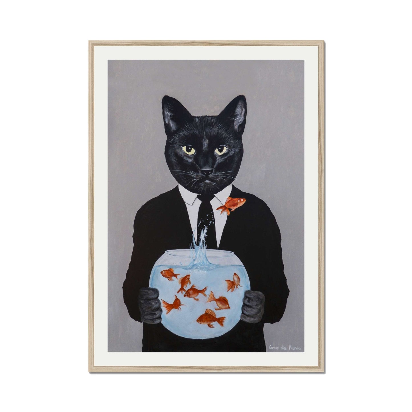 BLACK CAT WITH FISHBOWL | PRINT