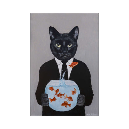 BLACK CAT WITH FISHBOWL | PRINT