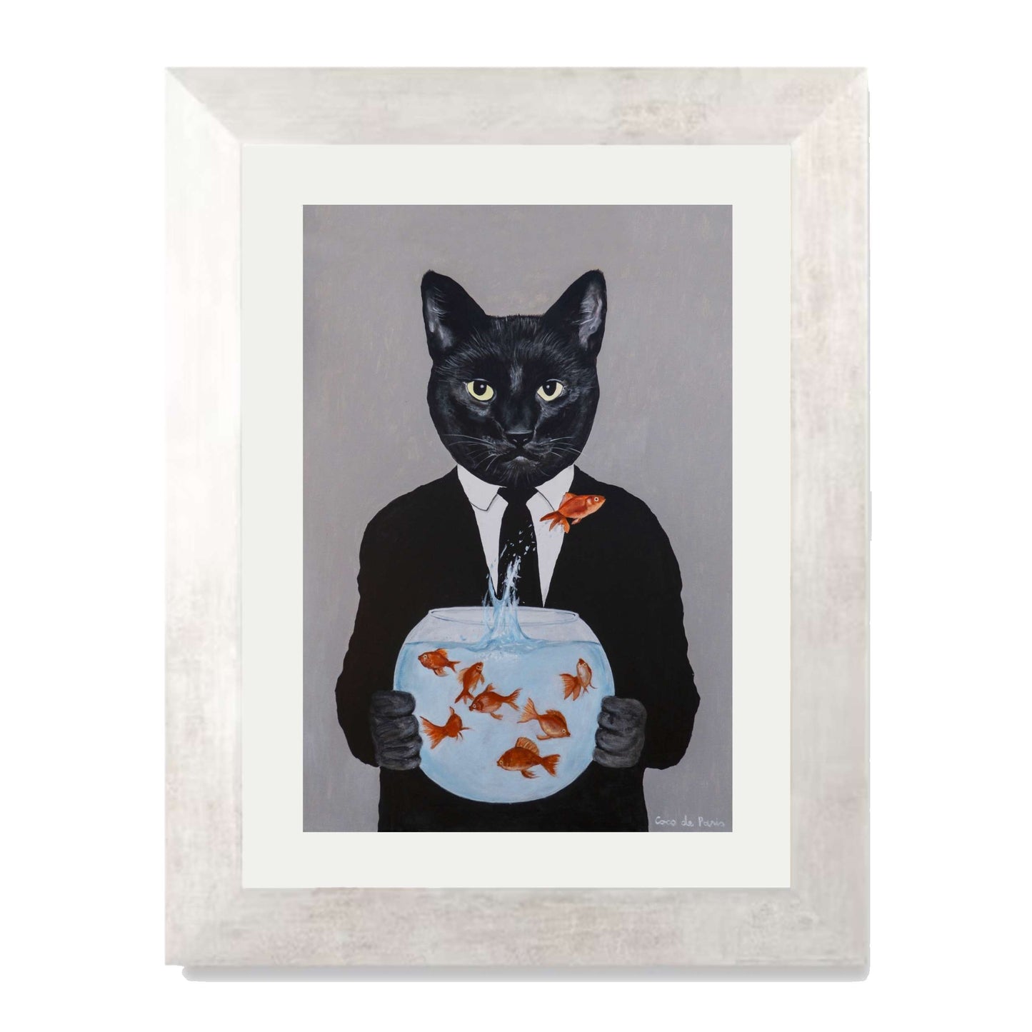 BLACK CAT WITH FISHBOWL | PRINT