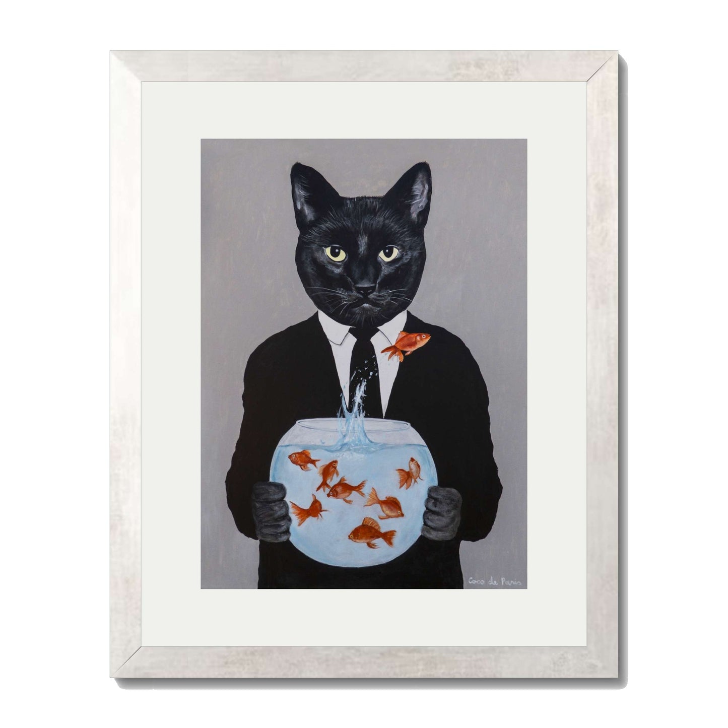 BLACK CAT WITH FISHBOWL | PRINT