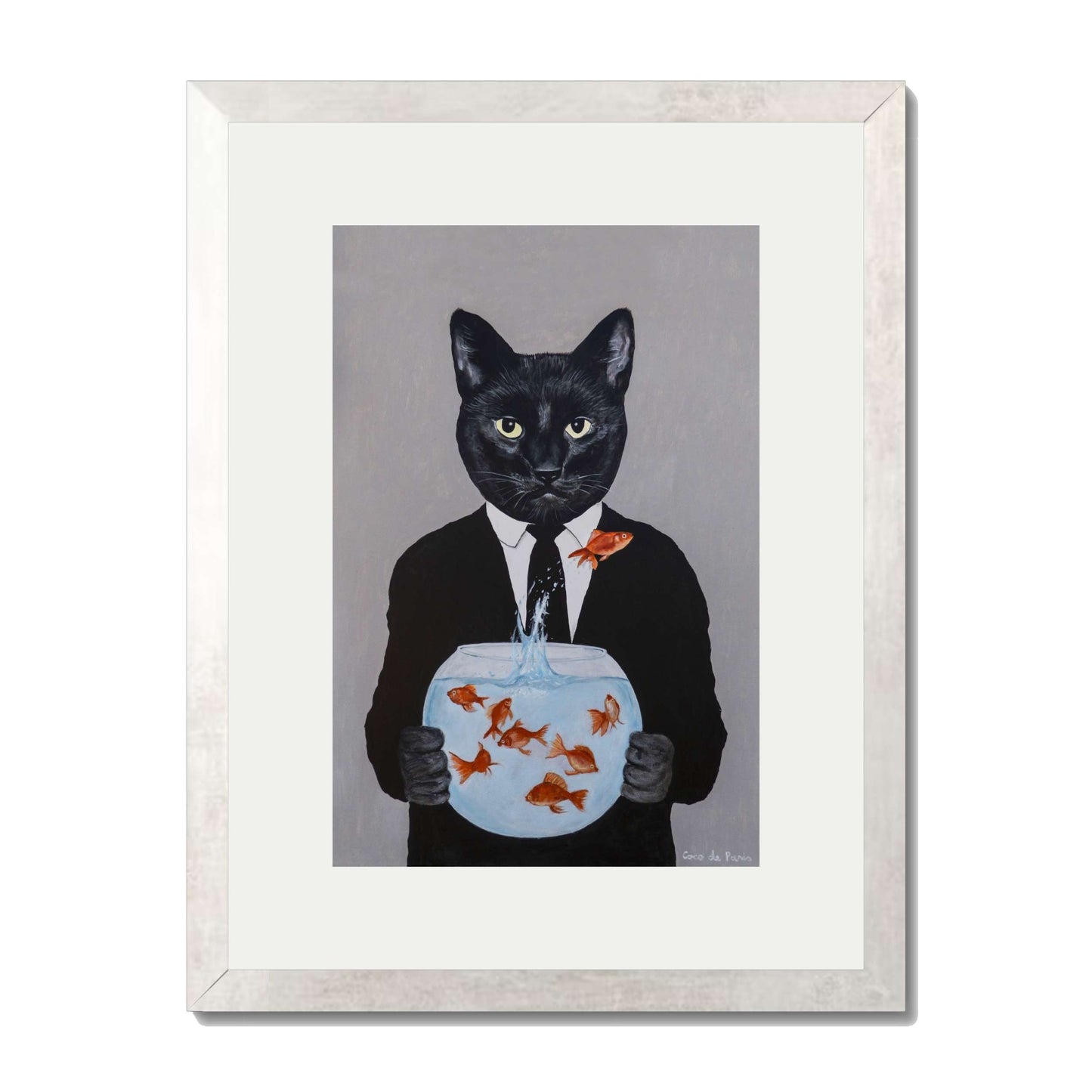 BLACK CAT WITH FISHBOWL | PRINT