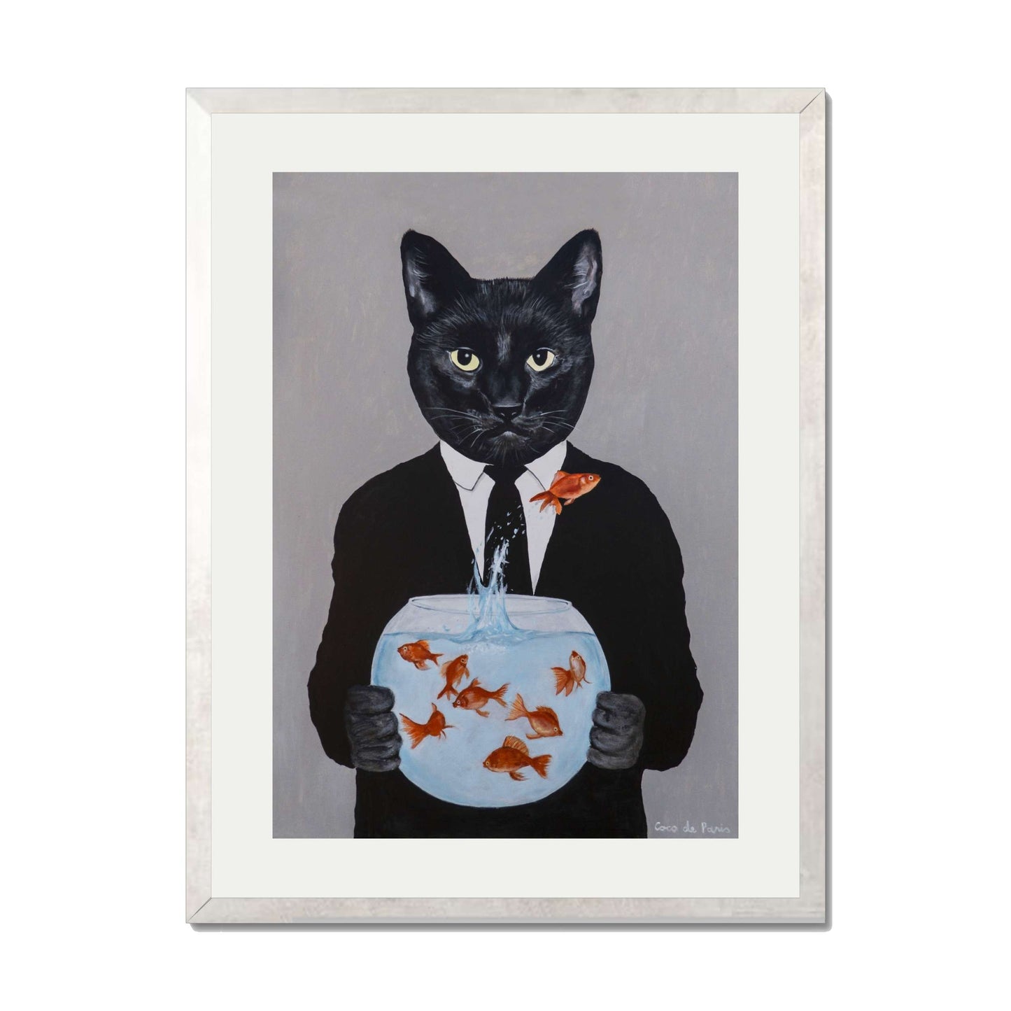 BLACK CAT WITH FISHBOWL | PRINT