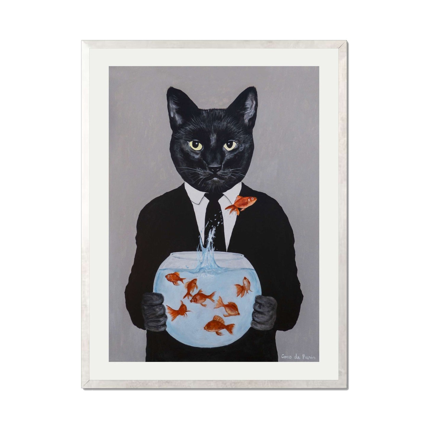 BLACK CAT WITH FISHBOWL | PRINT