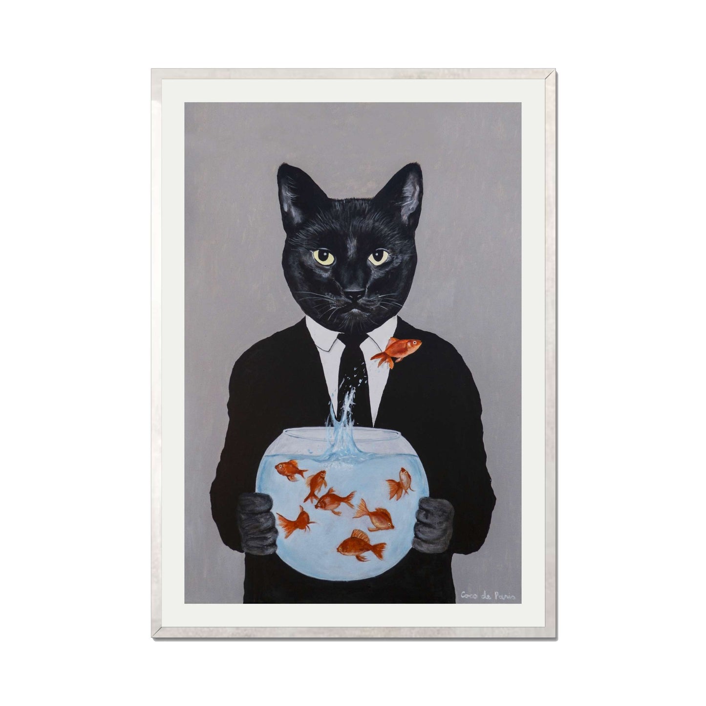 BLACK CAT WITH FISHBOWL | PRINT