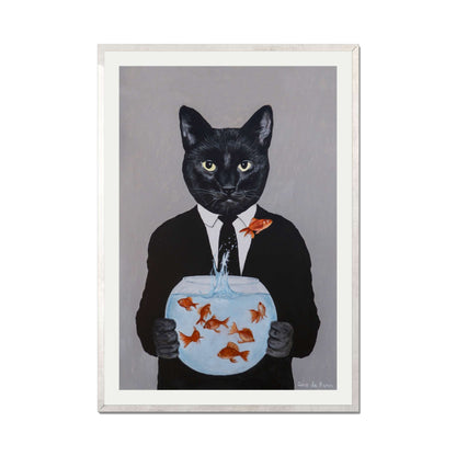 BLACK CAT WITH FISHBOWL | PRINT