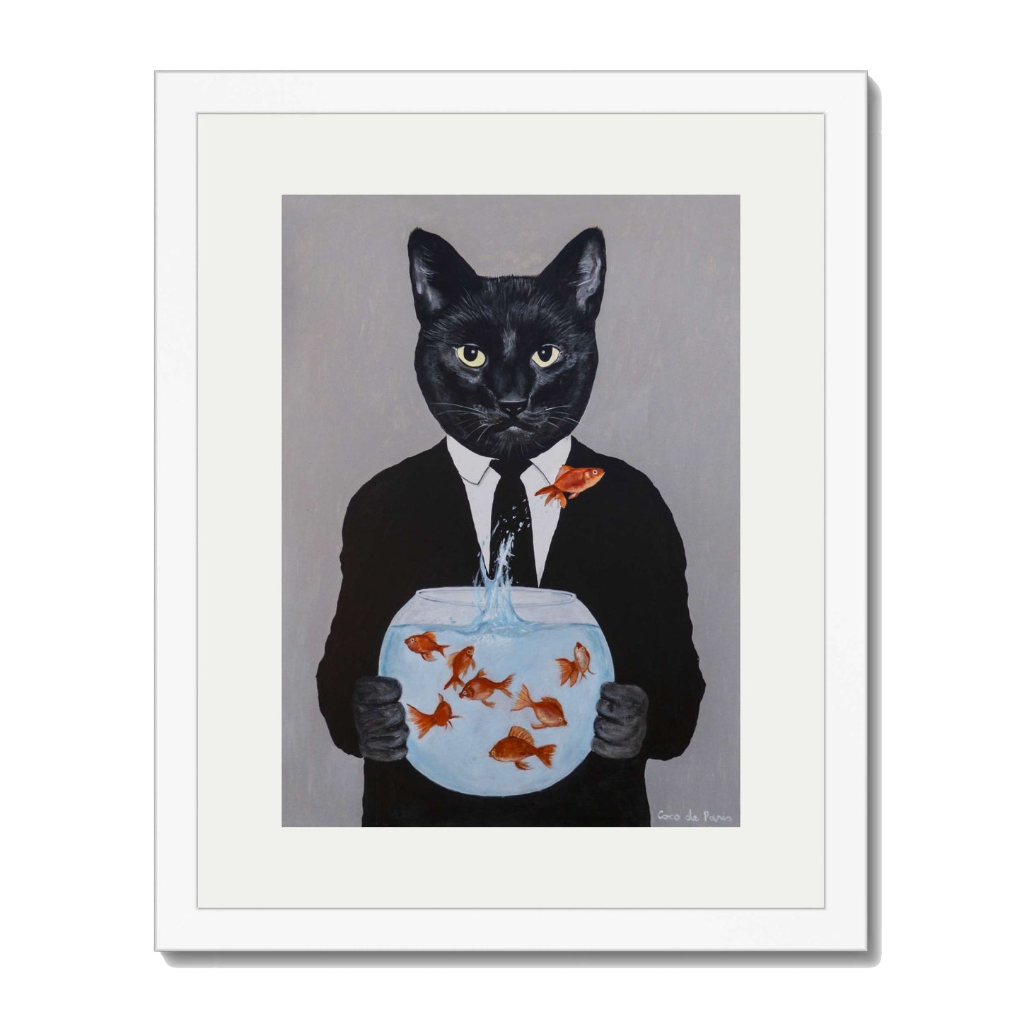 BLACK CAT WITH FISHBOWL | PRINT