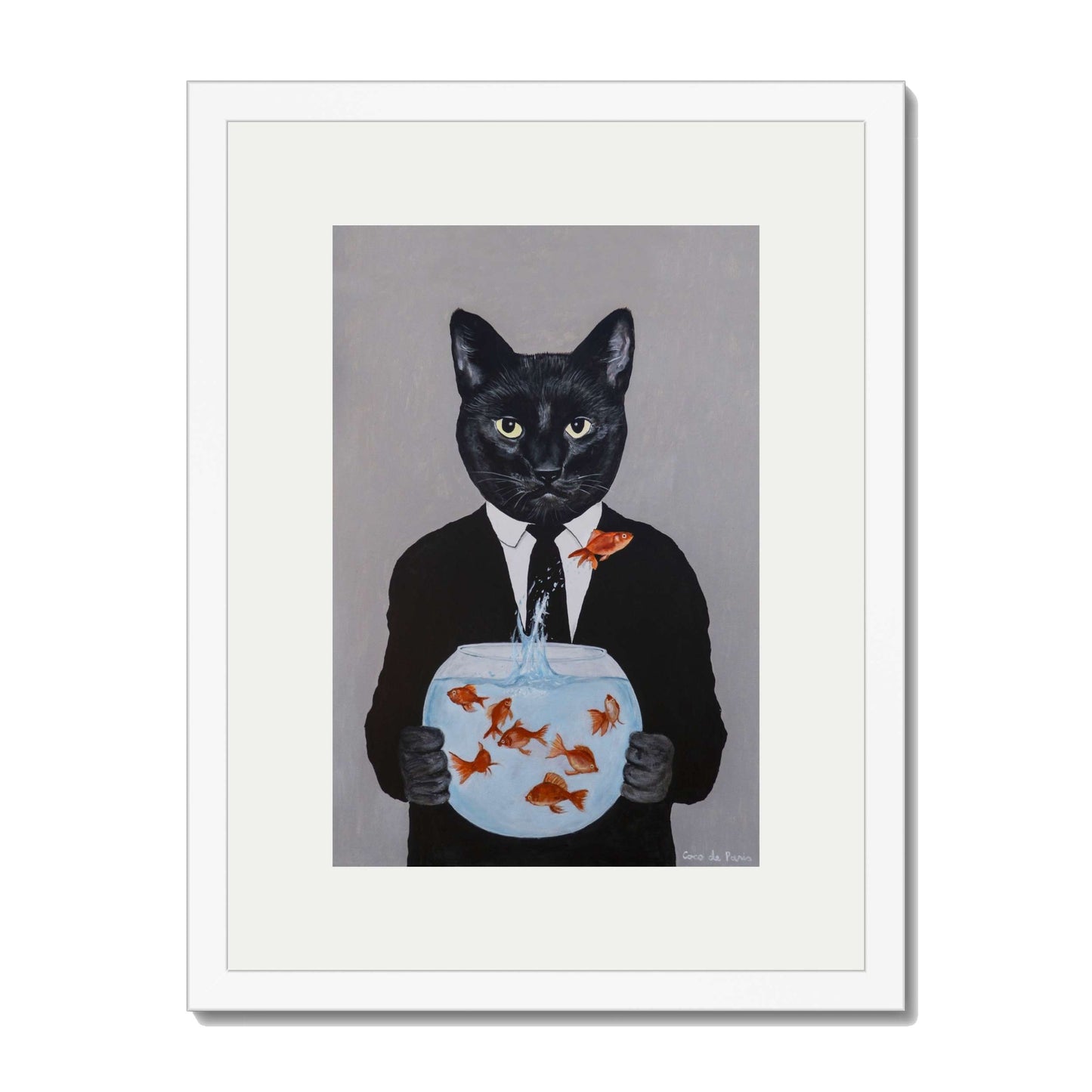 BLACK CAT WITH FISHBOWL | PRINT