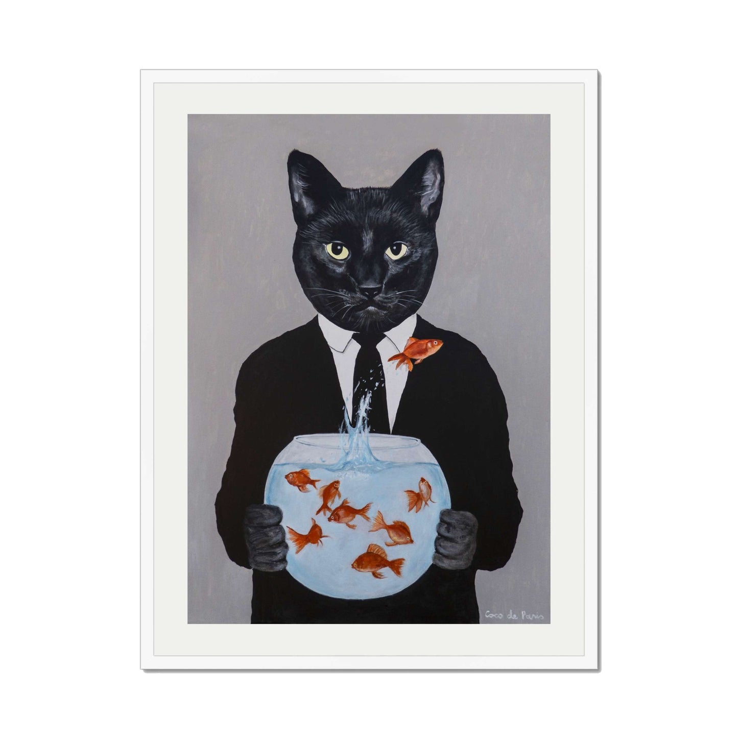 BLACK CAT WITH FISHBOWL | PRINT