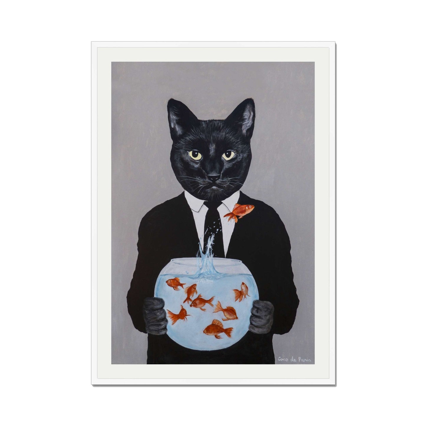 BLACK CAT WITH FISHBOWL | PRINT