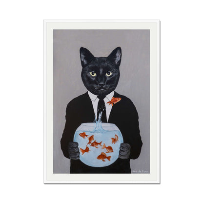 BLACK CAT WITH FISHBOWL | PRINT