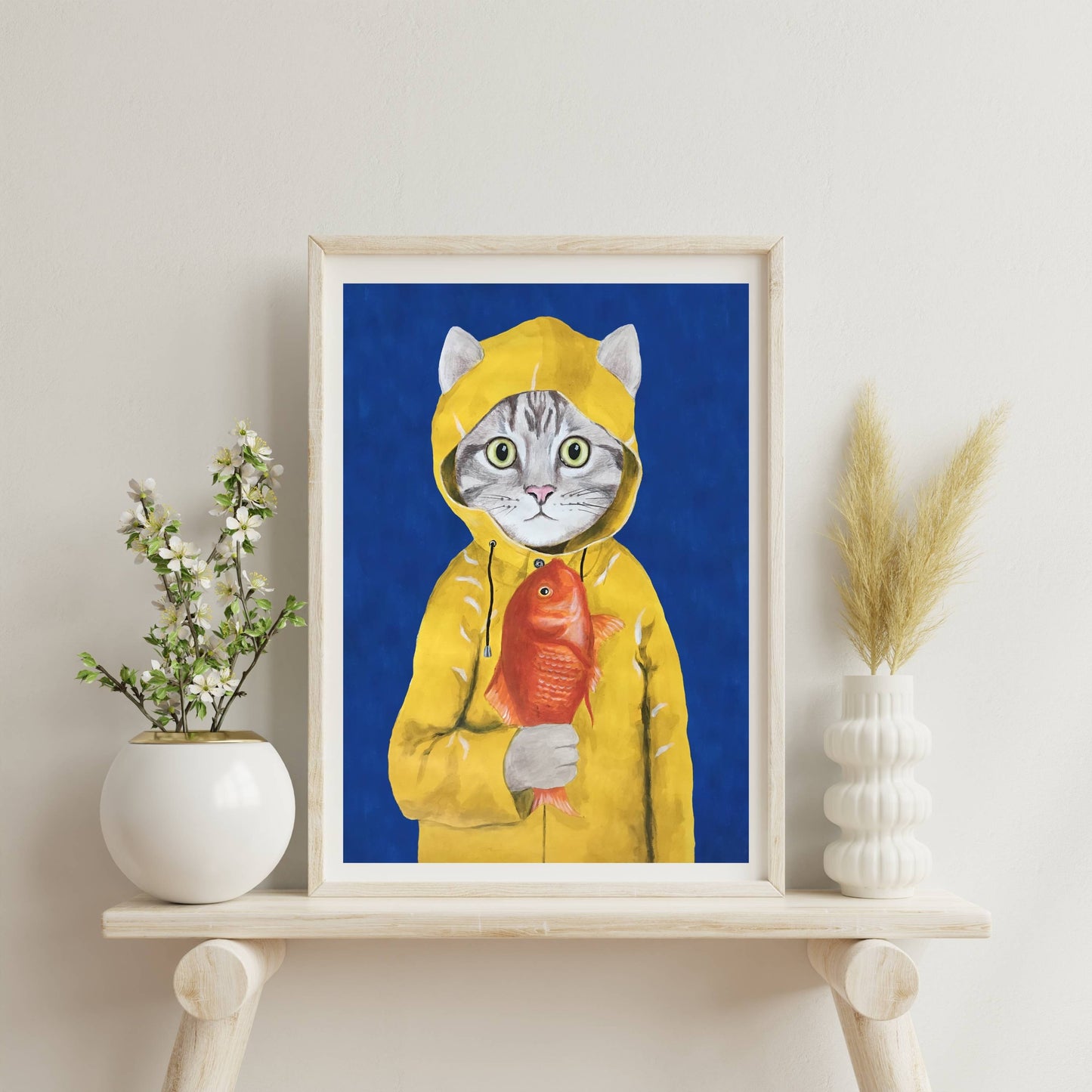 CAT WITH FISH | PRINT