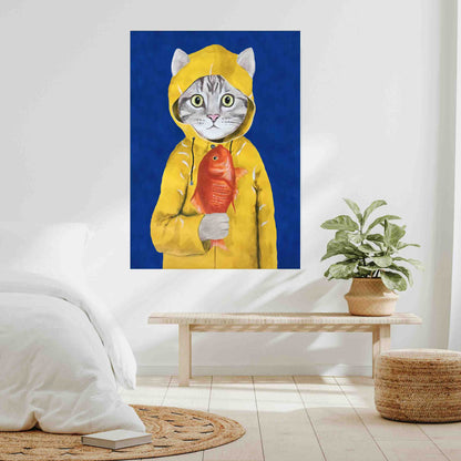 CAT WITH FISH | CANVAS