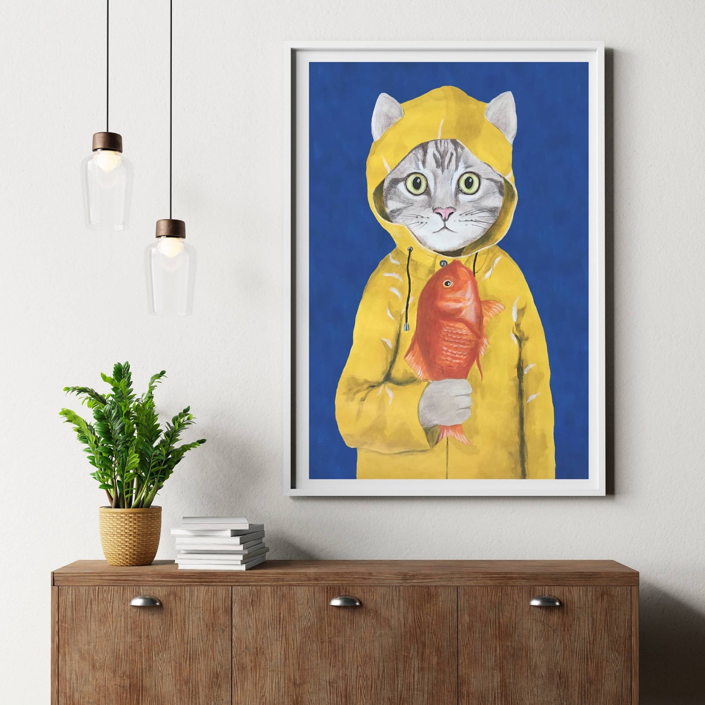 CAT WITH FISH | PRINT