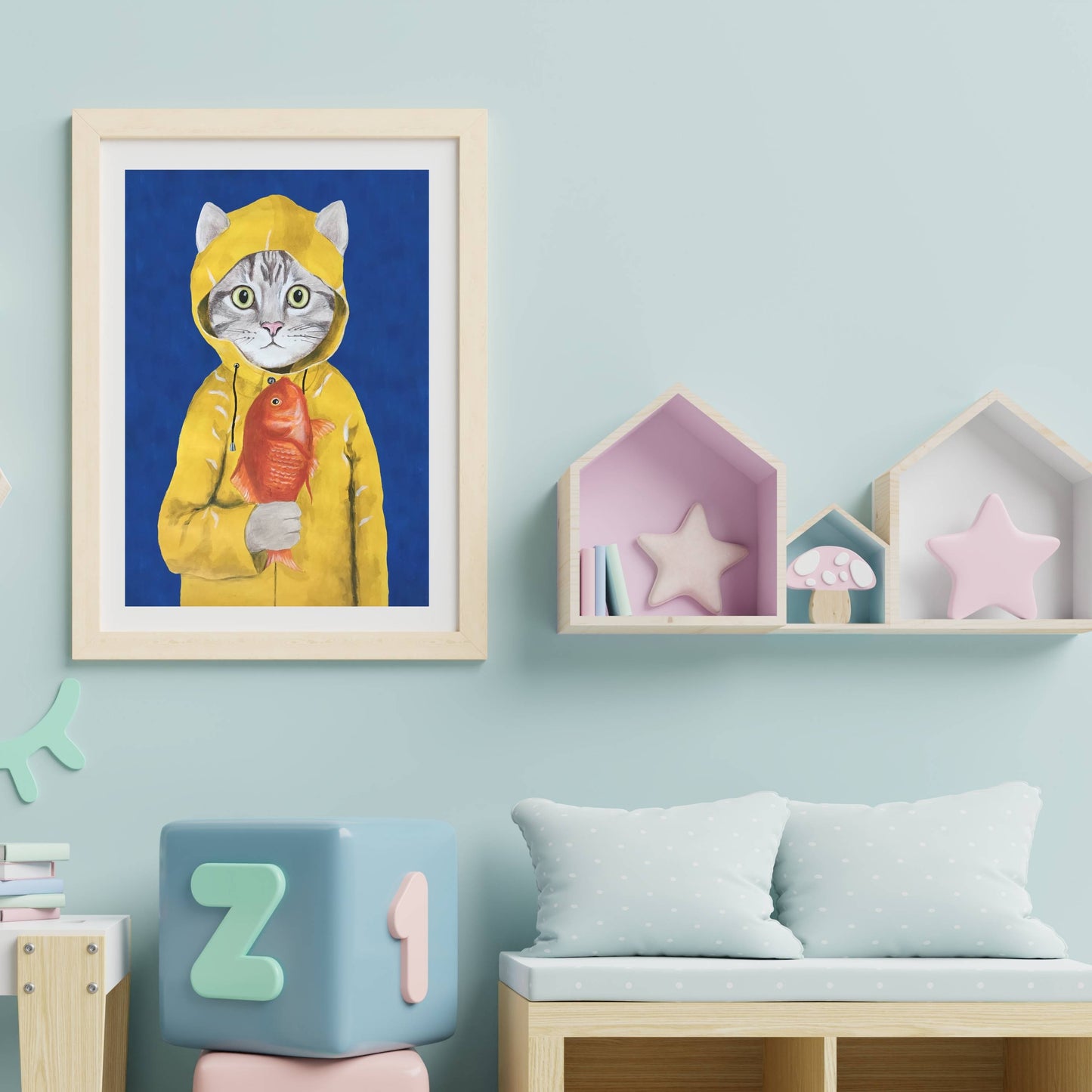 CAT WITH FISH | PRINT