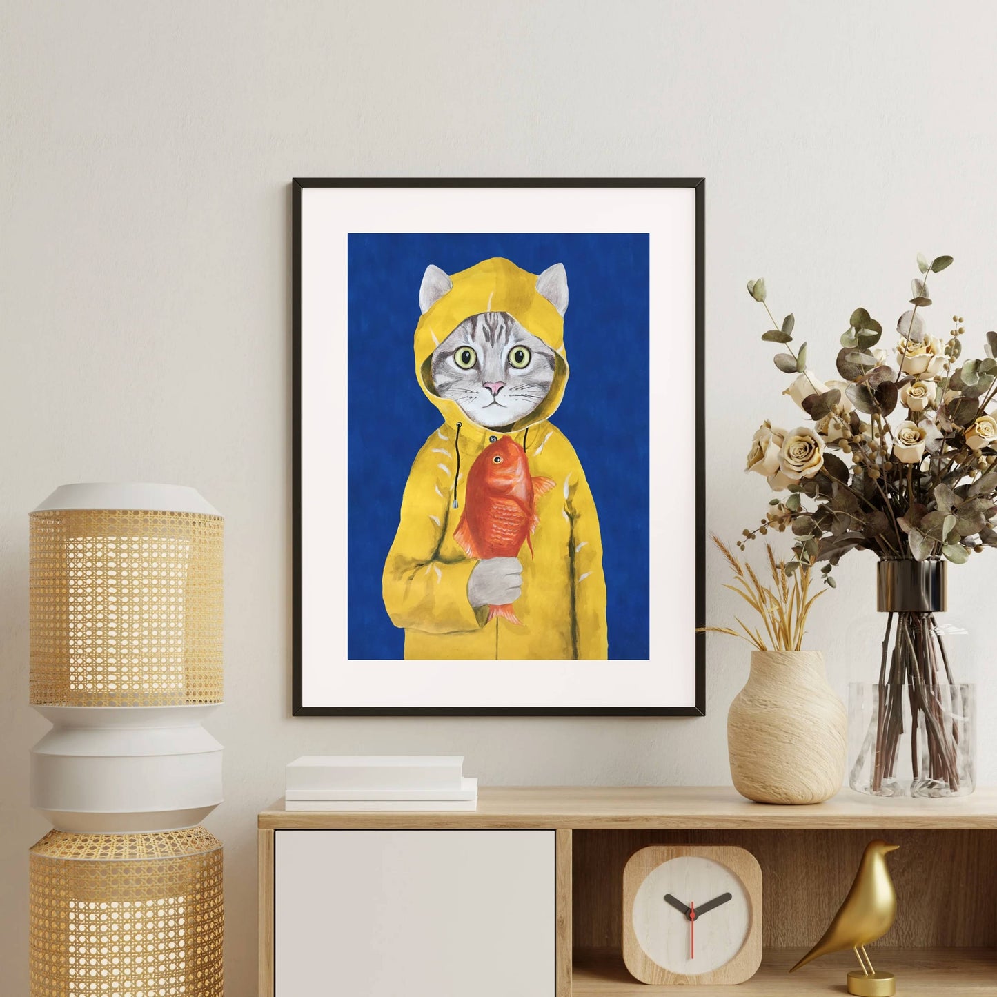 CAT WITH FISH | PRINT