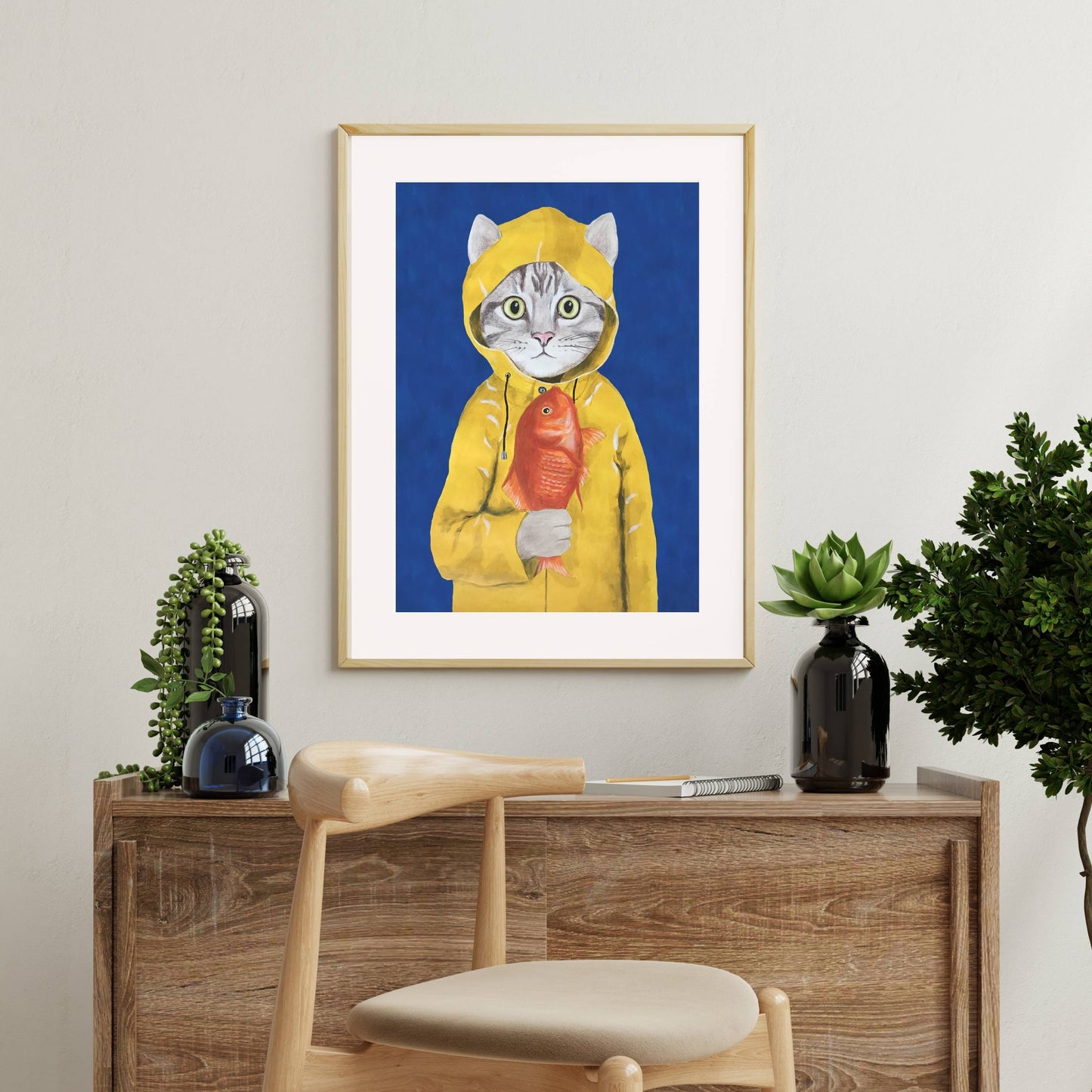 CAT WITH FISH | PRINT