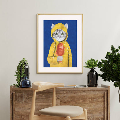 CAT WITH FISH | PRINT