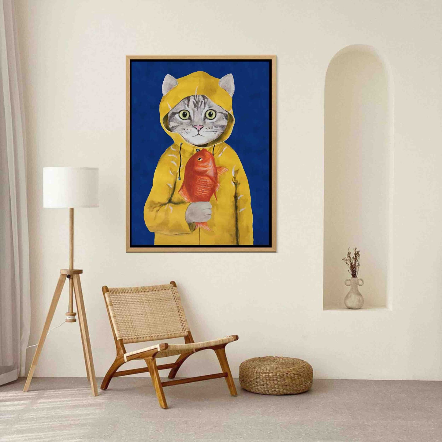 CAT WITH FISH | CANVAS