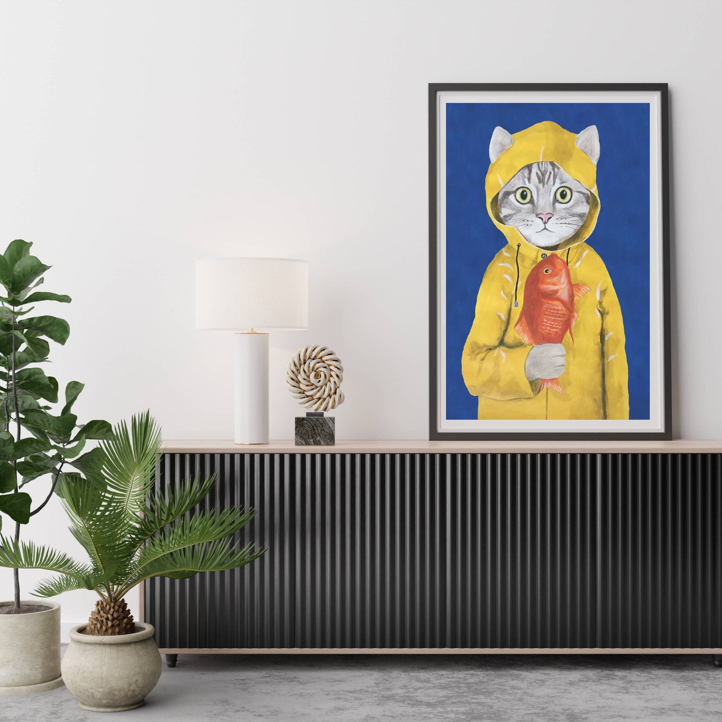 CAT WITH FISH | PRINT