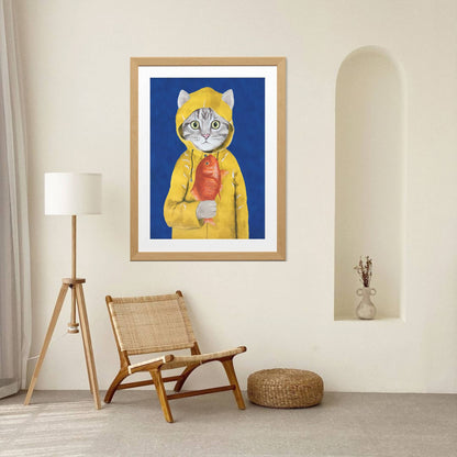 CAT WITH FISH | PRINT