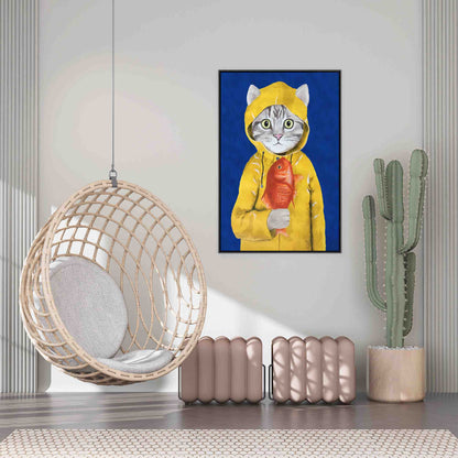 CAT WITH FISH | CANVAS
