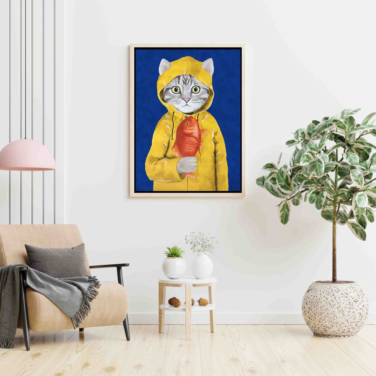 CAT WITH FISH | CANVAS