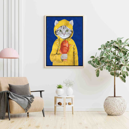 CAT WITH FISH | CANVAS
