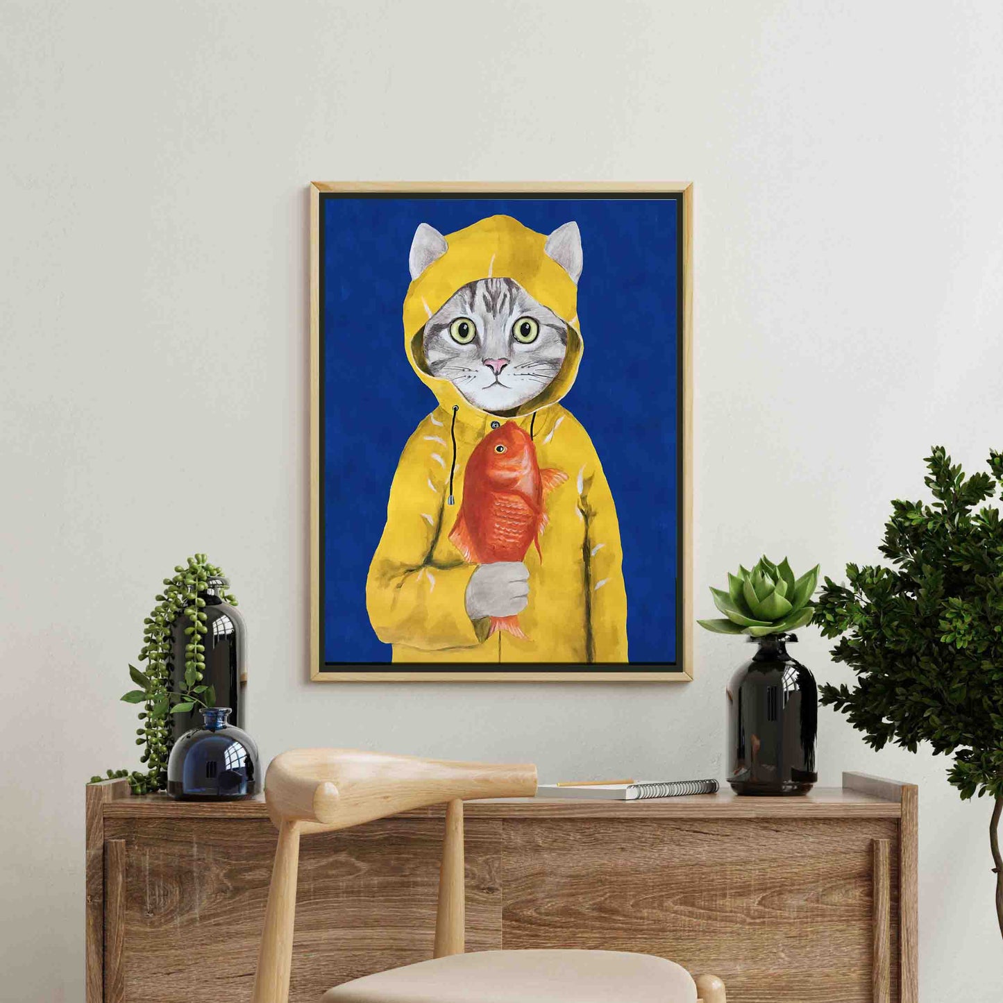 CAT WITH FISH | CANVAS