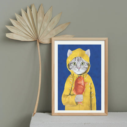 CAT WITH FISH | PRINT