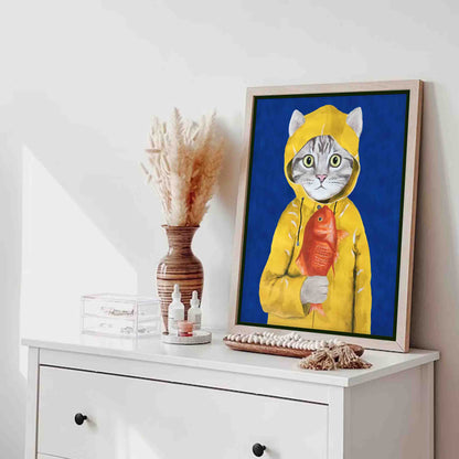 CAT WITH FISH | CANVAS