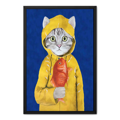 CAT WITH FISH | CANVAS