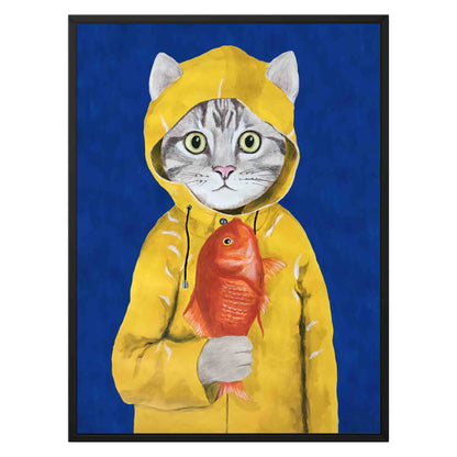 CAT WITH FISH | CANVAS