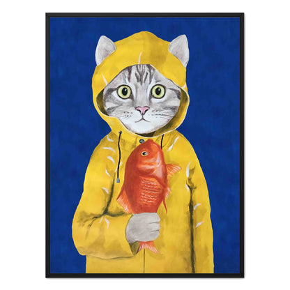 CAT WITH FISH | CANVAS