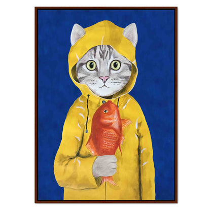 CAT WITH FISH | CANVAS