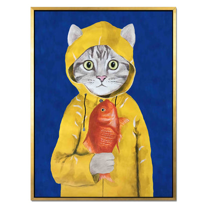 CAT WITH FISH | CANVAS