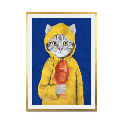 CAT WITH FISH | PRINT
