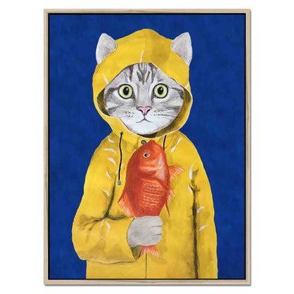 CAT WITH FISH | CANVAS