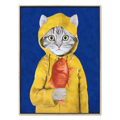 CAT WITH FISH | CANVAS