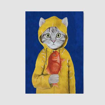 CAT WITH FISH | CANVAS