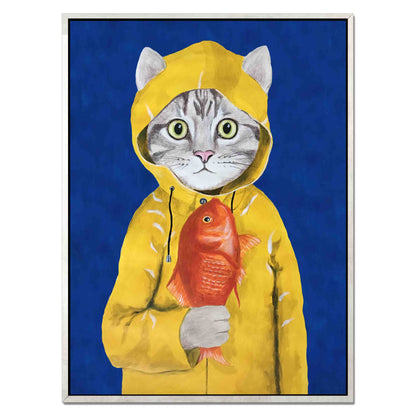 CAT WITH FISH | CANVAS
