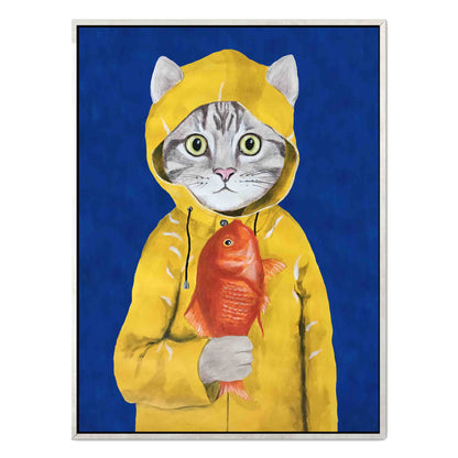 CAT WITH FISH | CANVAS