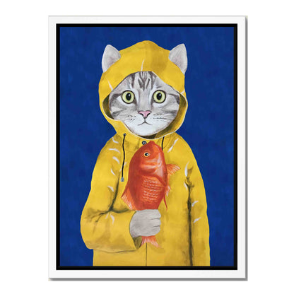 CAT WITH FISH | CANVAS