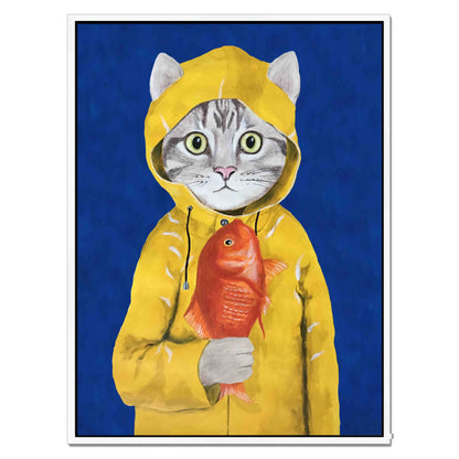 CAT WITH FISH | CANVAS