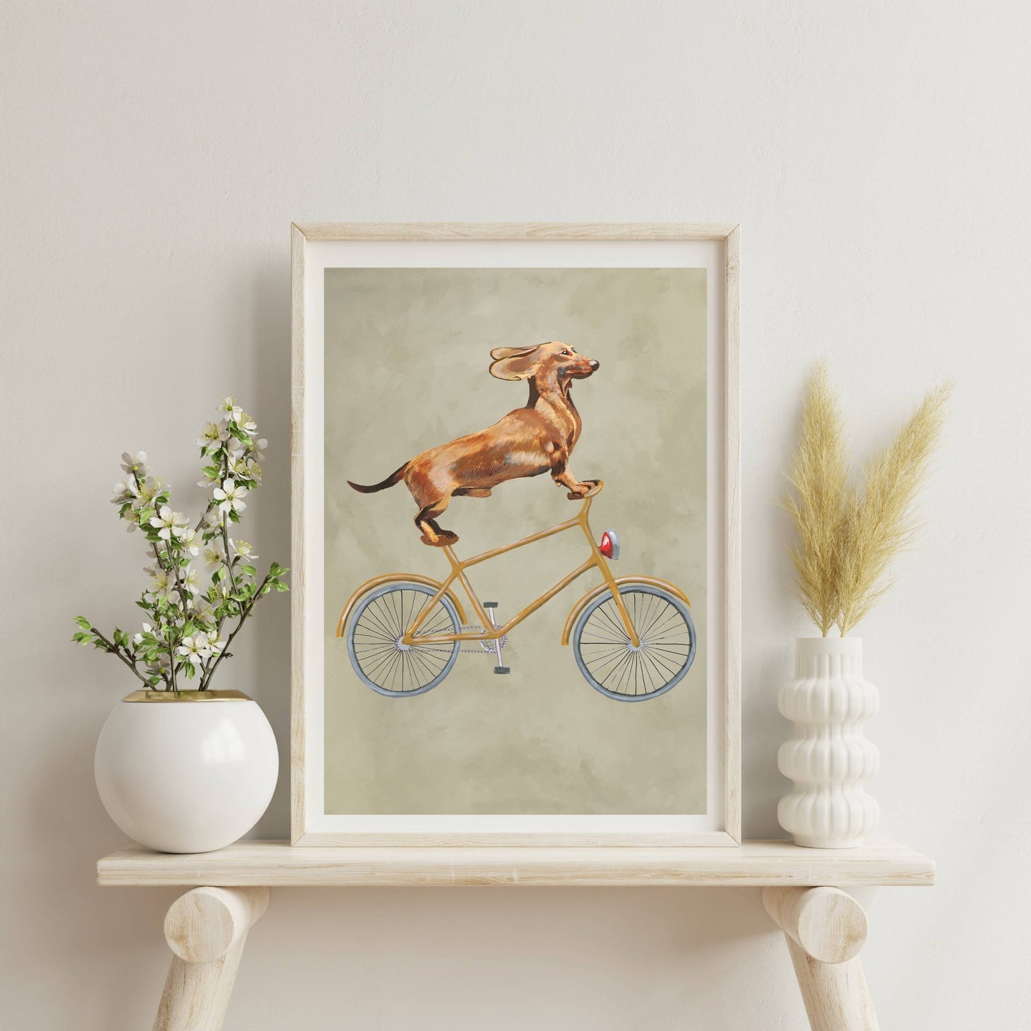 DACHSHUND ON BICYCLE | PRINT