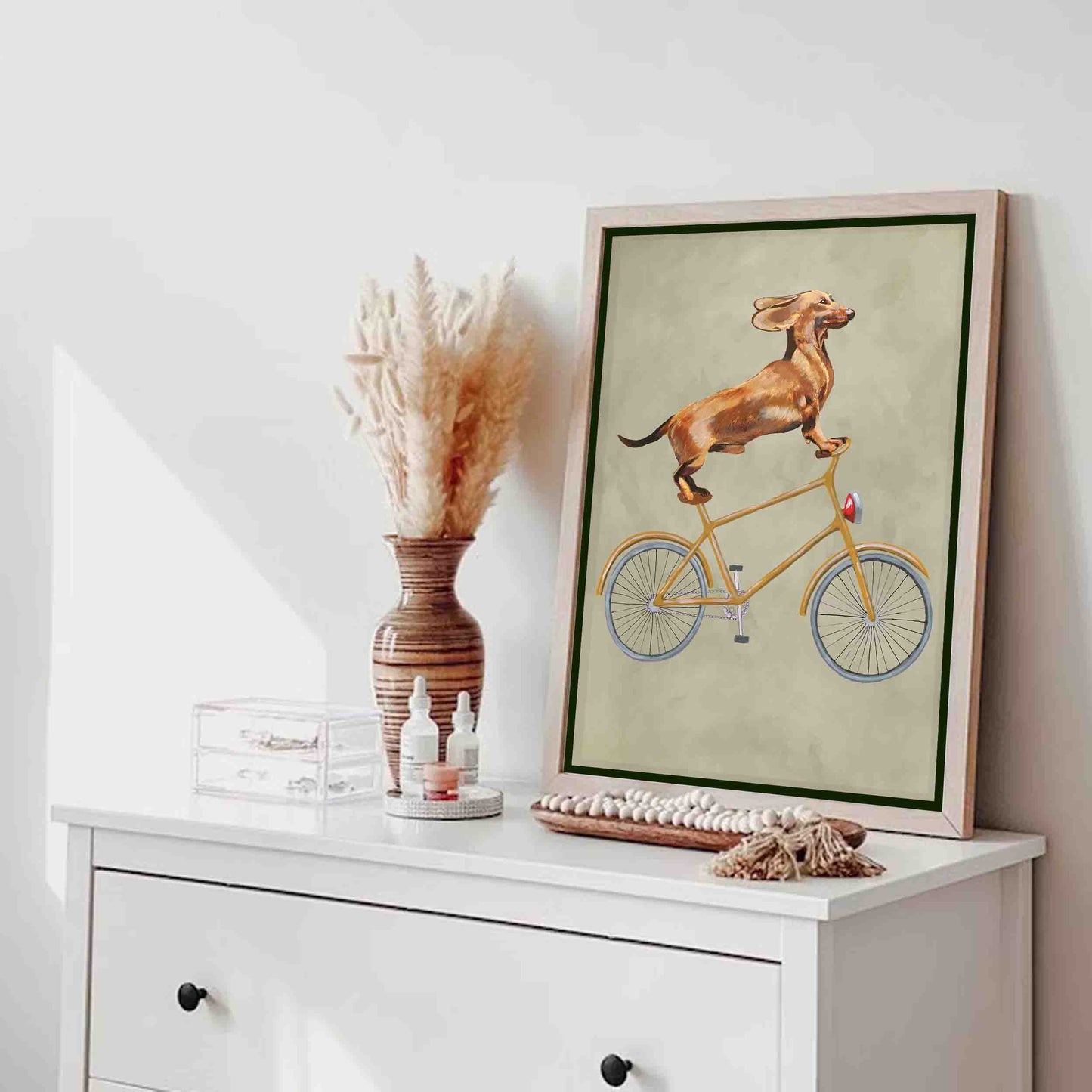 DACHSHUND ON BICYCLE | CANVAS