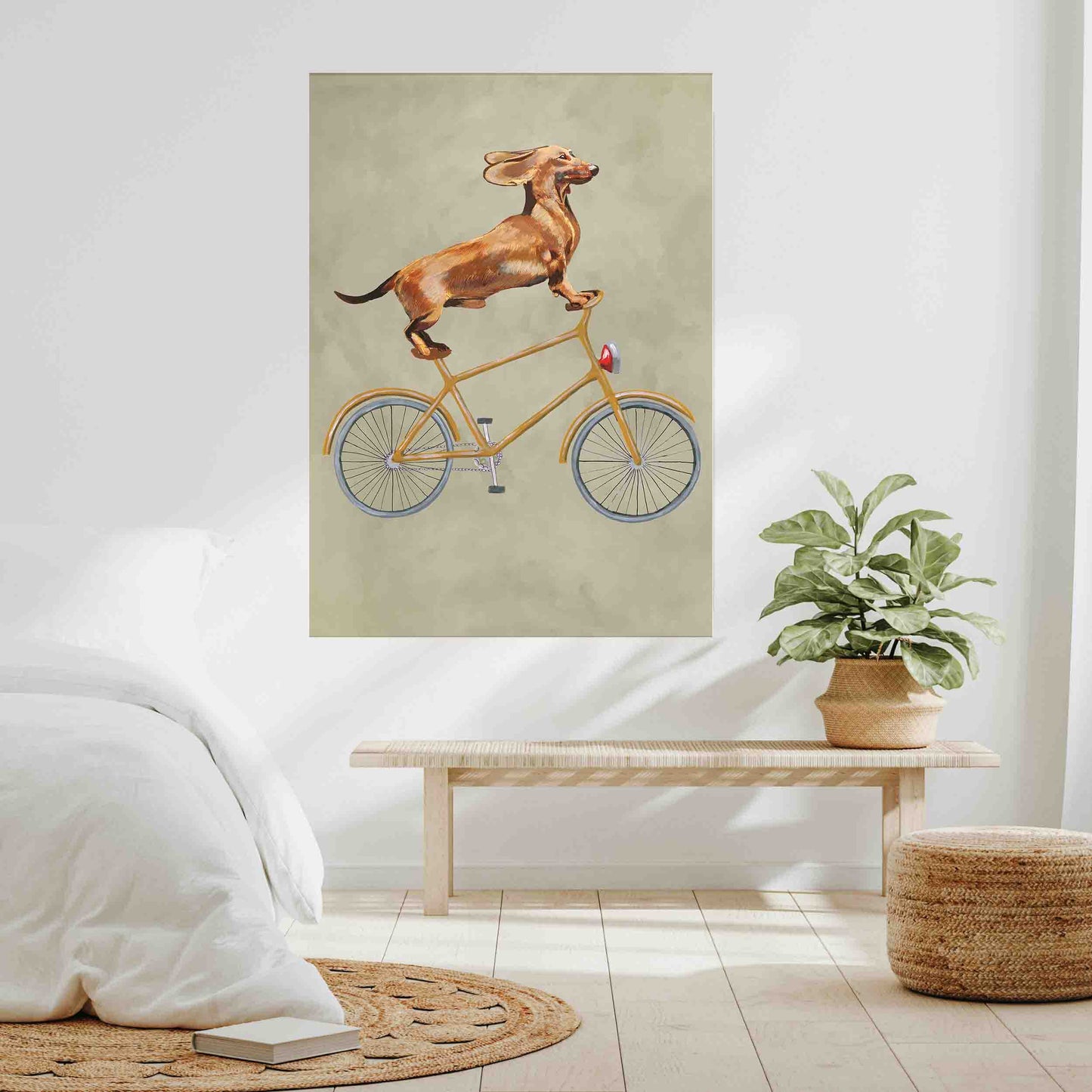 DACHSHUND ON BICYCLE | CANVAS