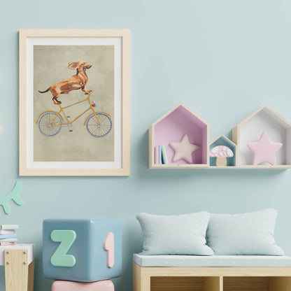 DACHSHUND ON BICYCLE | PRINT