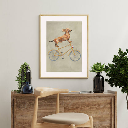 DACHSHUND ON BICYCLE | PRINT