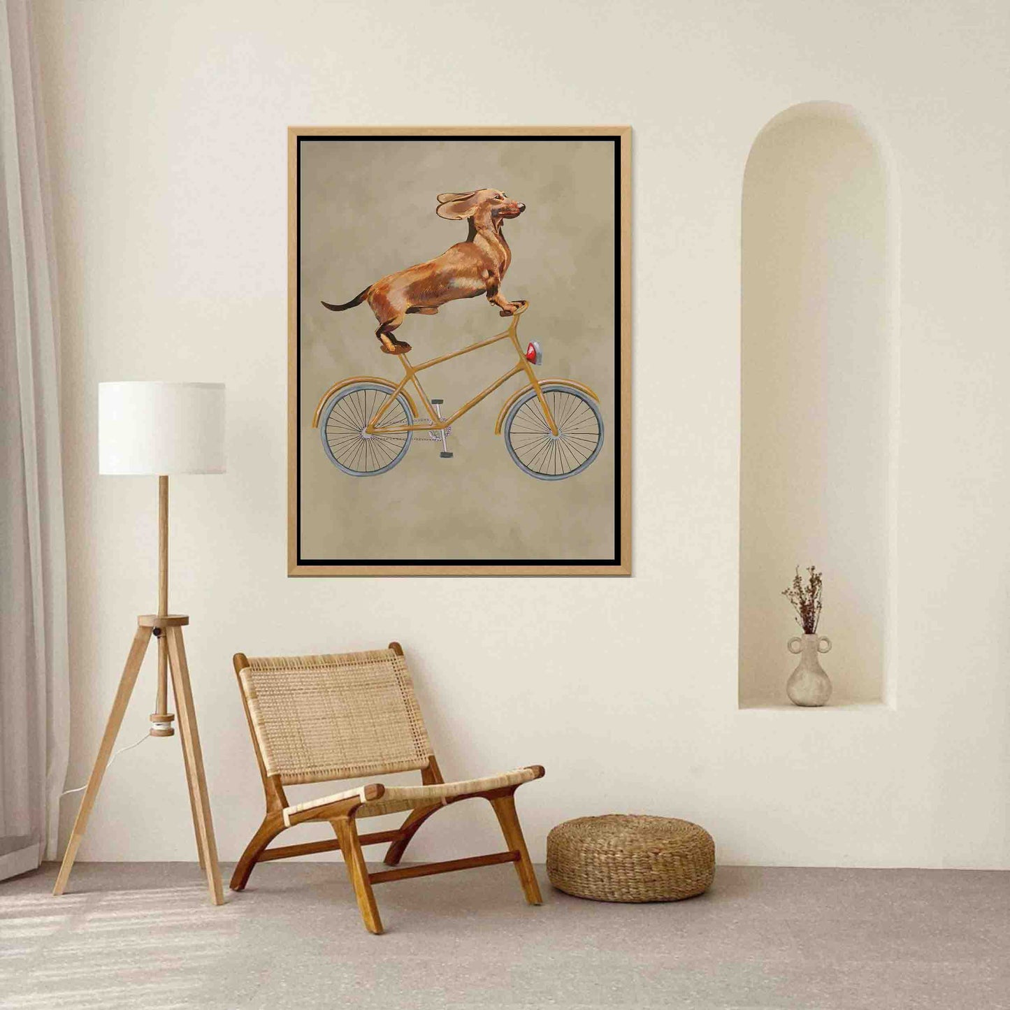 DACHSHUND ON BICYCLE | CANVAS