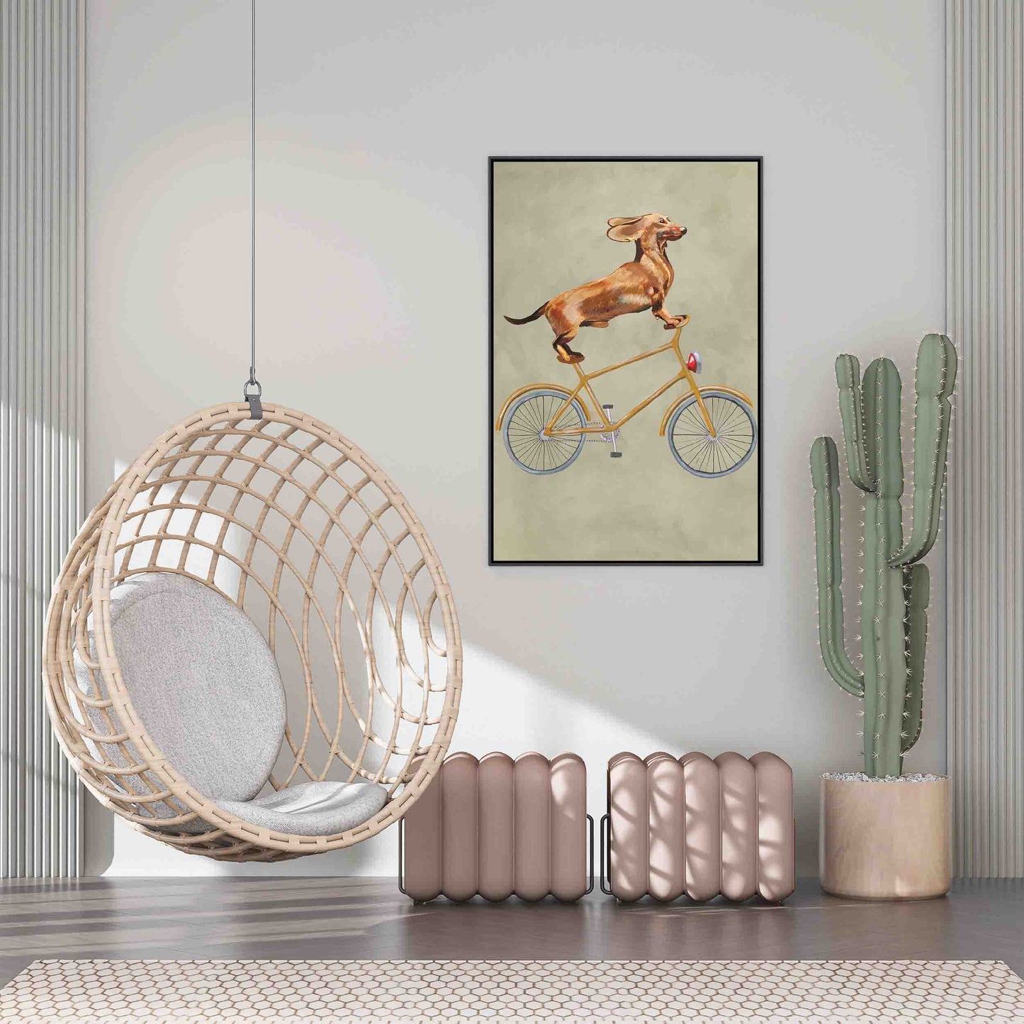 DACHSHUND ON BICYCLE | CANVAS
